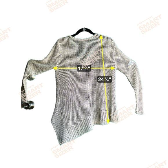 Eileen Fisher medium Linen blend Net Mesh Sweater V-Neck Asymmetrical Sweater - Picture 7 of 7